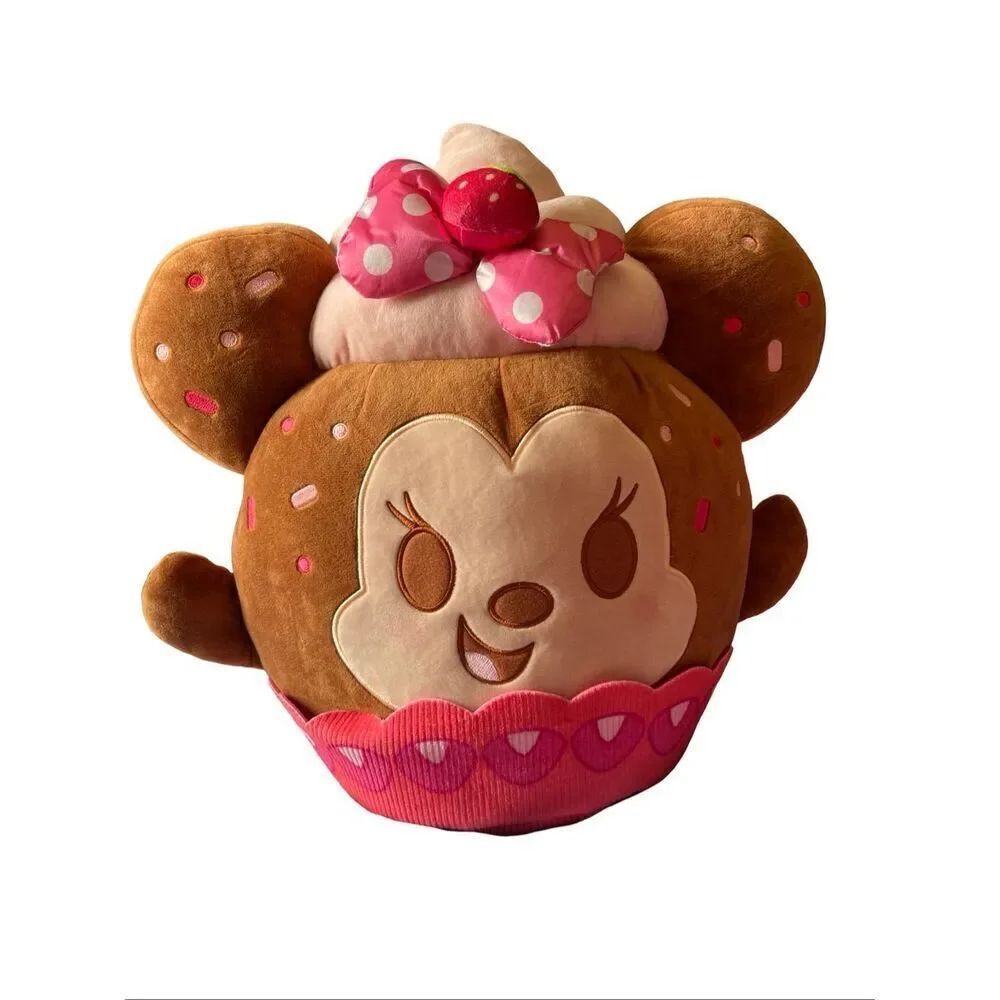 Disney Munchlings Minnie Mouse Strawberry Cupcake Mini Plush Stuffed Toy 18"